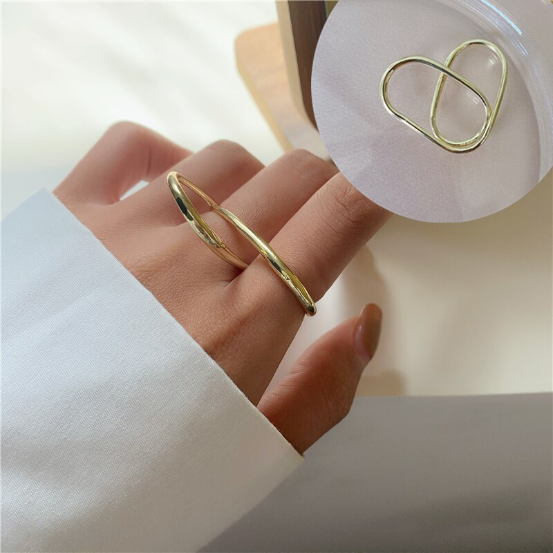 Huanzhi rétro tendance coeur strass double couche – Grandado - Main Image