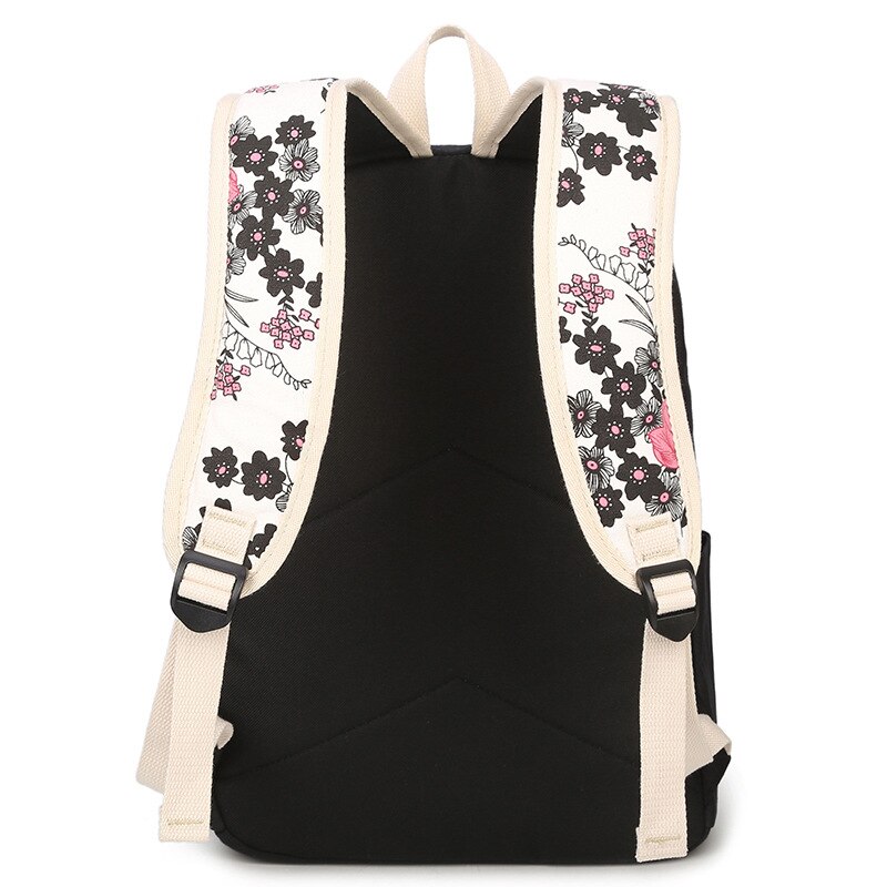 DIOMO Floral Schule Tasche Set für Mädchen Neue Frauen Rucksack Leinwand Blume Drucken Weibliche Buch Tasche 3 teile/satz