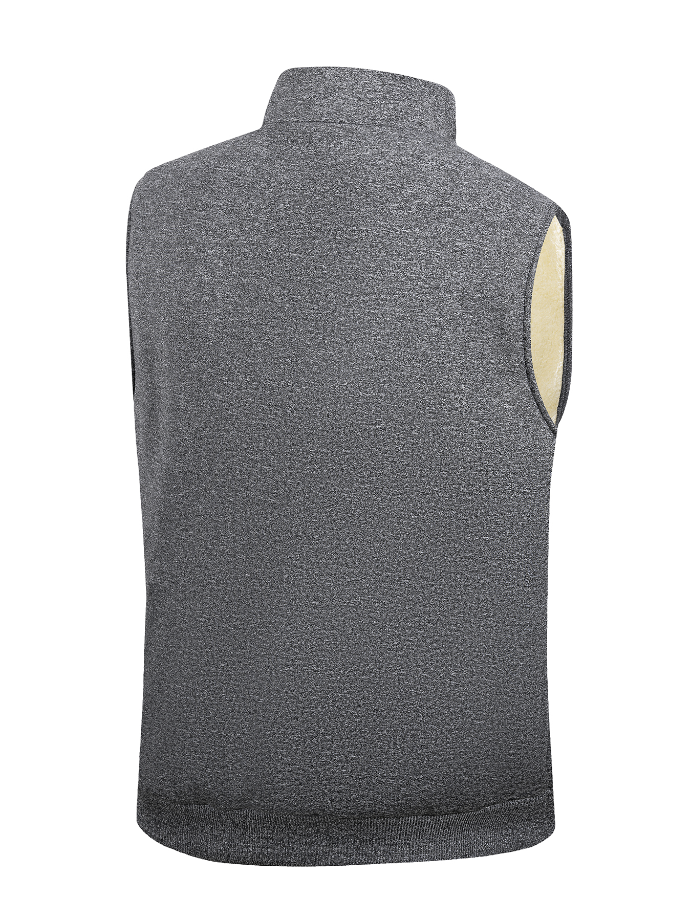 Herfst en winter heren warm vest jas buiten verdikte effen kleur mouwloze jassen staande kraag rits atletische vest tops