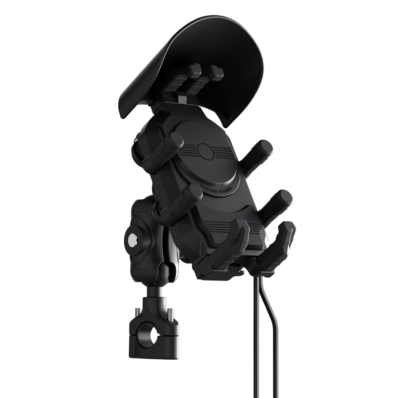 15W motorfiets telefoonhouder draadloze oplader telefoonhouder oplader GPS Moto ondersteuning mobiele telefoon stuurhouder voor 4-7 inch telefoon: WHITE