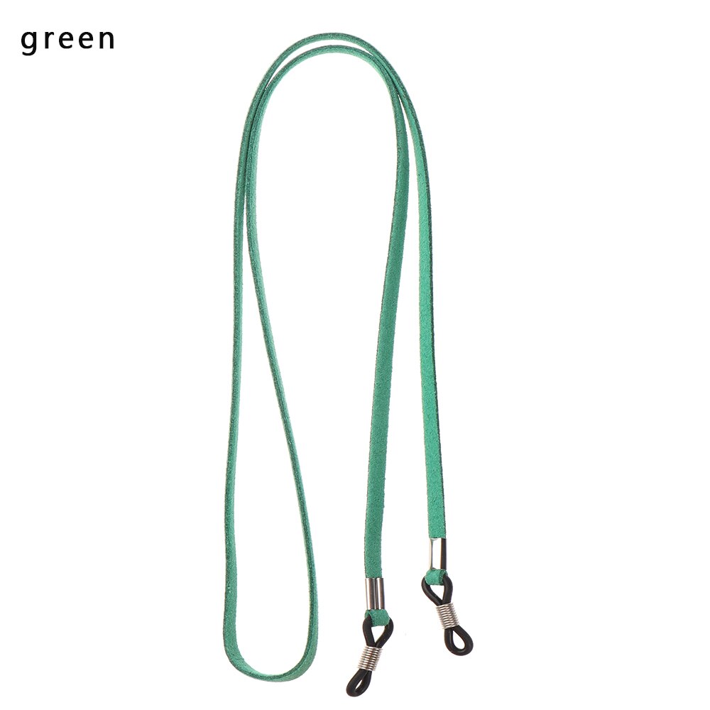 70cm Leather Strap Glasses Lanyard Women&#39;s Neck Cord Solid Color Glasses Chain High Elasticity Sunglasses Rope Eyewear Holder: green