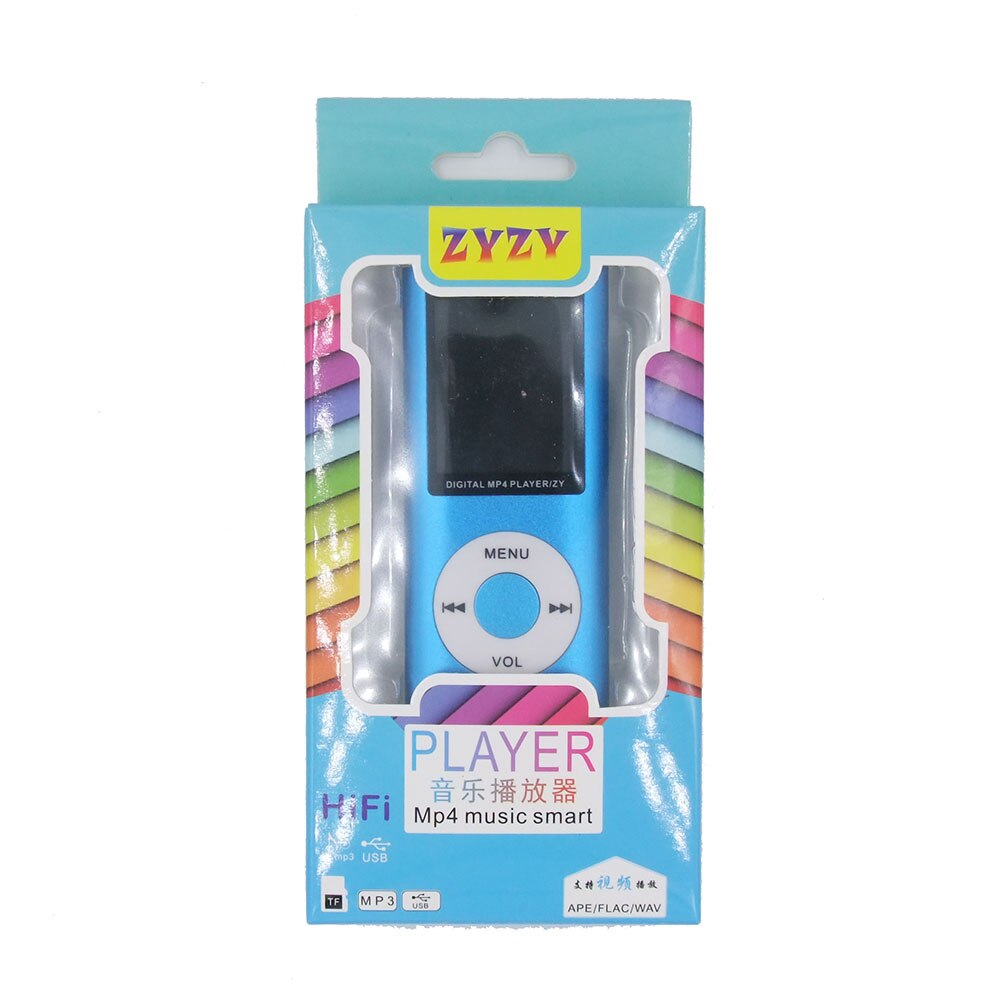 Slim 4th gen mp4 player 5 Colors to choose Music playing time 30Hours Fm radio video player MP4 for kids children nice pack: Blue in Retail Pack / 8GB