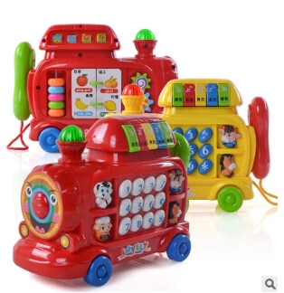 Music locomotive phone can ask questions about glowing singing phone models for children's toys