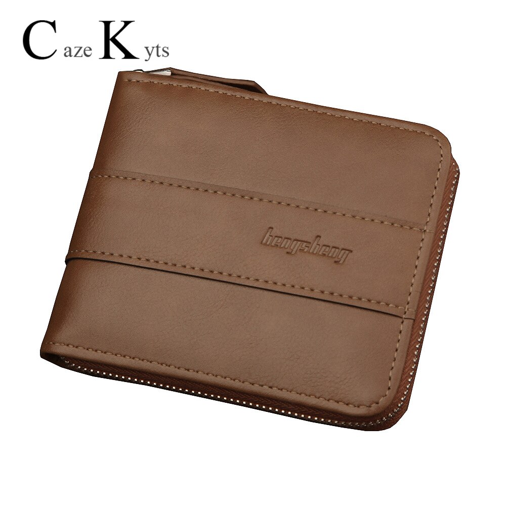 ¡Novedad de ! Cartera corta para hombre, cartera para hombre con cremallera, monedero Retro multifunción de gran capacidad para hombre