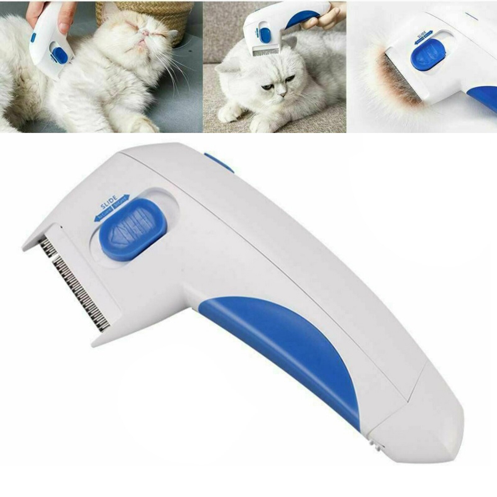 Electric Flea Comb for Dogs & Cats Pet Brush Anti Tick Control