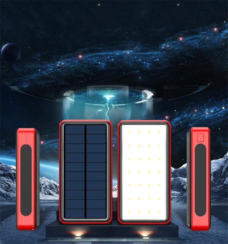 80000 mah solar-powerbank mit hoher kapazität, tragbares ladegerät für campinglampen, externer akku, 4 usb-anschlüsse, powerbank für smartphones 13 iphones