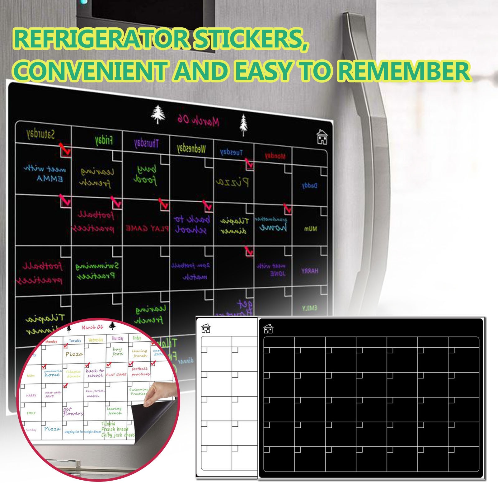 45 # A3 Size Magnetische Maandelijkse Wekelijkse Plan Diy Kalender Vel Droog Kalender Whiteboard Schema Koelkast Sticker Bericht Zwijnen