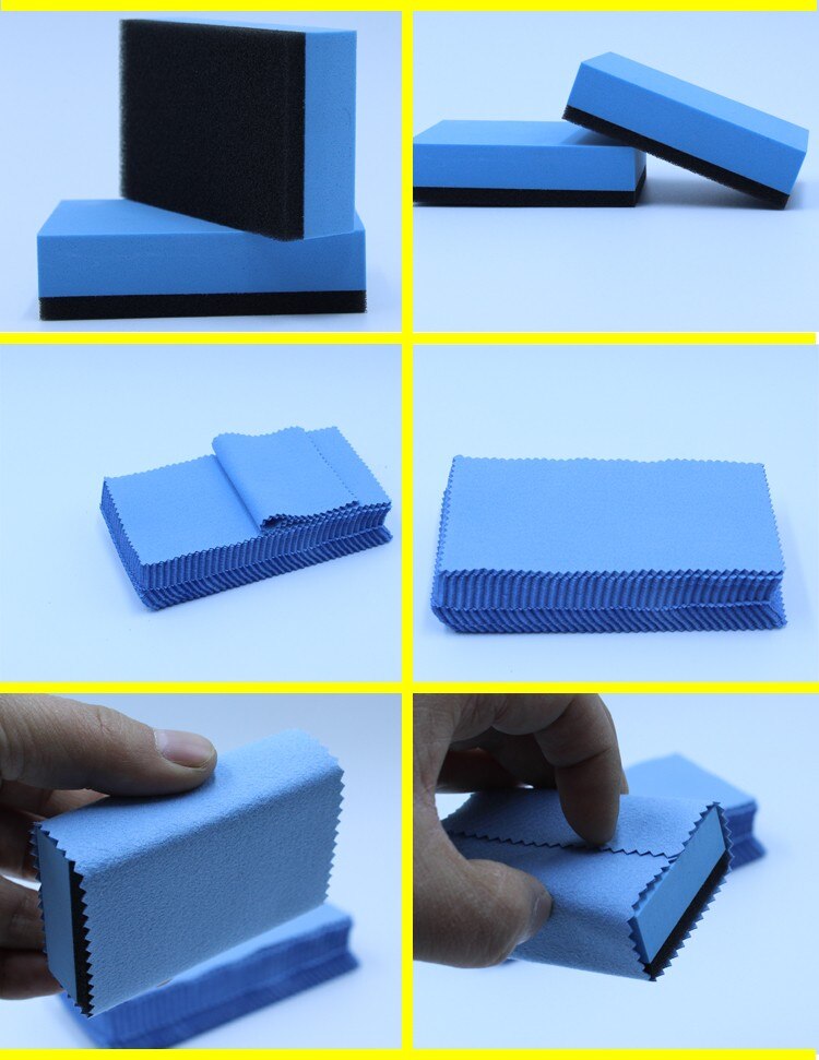 Glasbelægning ansøgningsklud krystalbelægningsmiddel klud glascoat mikrofiberklud nano bil ruskindsklud (10 stk / loblue farve)
