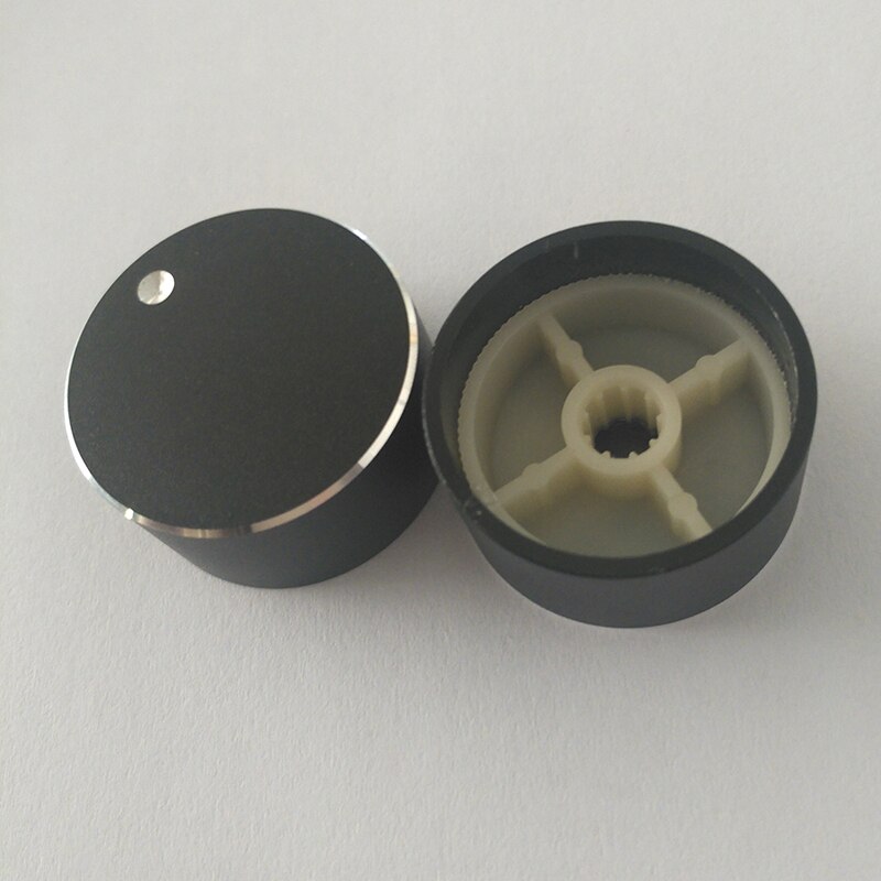 Sort 28*14mm potentiometer hætter sort slibning skinnende kant rachis lydknap