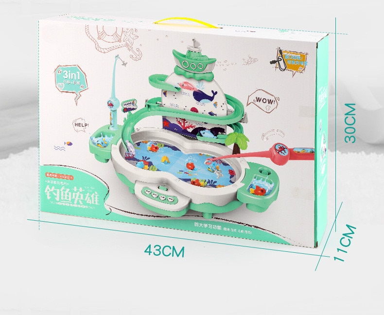 Børns fiskelegetøj musikbelysning maglev spor fiskelegetøjsdragt forældre-barn interaktiv undervisning studielegetøj spil