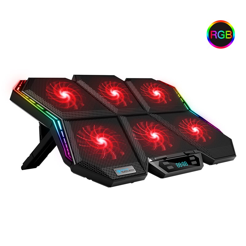 Gaming RGB laptop cooler 12-17 inch Led Screen Laptop cooling pad Notebook cooler stand with Six Fan and 2 USB Ports: Default Title