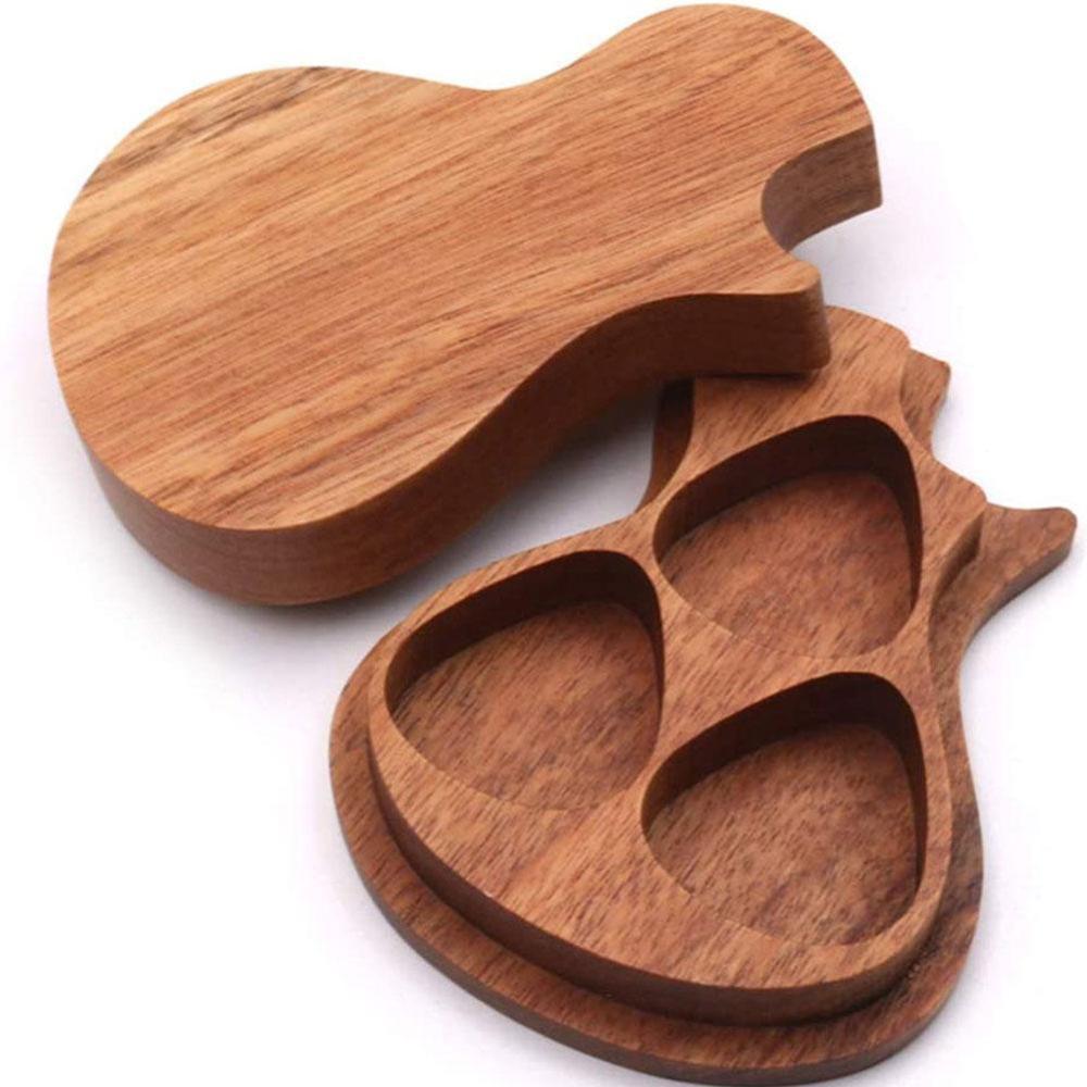 Plettro per chitarra plettro per chitarra in legno plettro per chitarra plettro scatola di immagazzinaggio accessori per chitarra scatola di legno di acacia plettri in legno di ulivo: scatola
