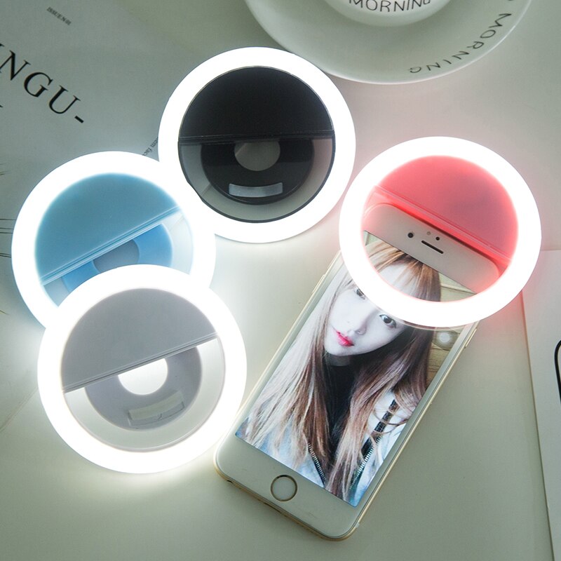 3 Modes Usb Chargemobile Telefoon Selfie Licht Clip-On Led Ring Flash Light Camera Fotografie Telefoon Licht Voor Iphone samsung Xiaom