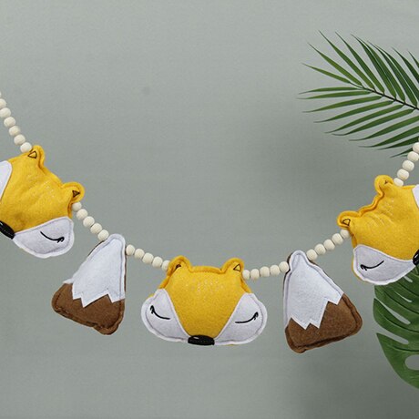 1Pc Baby Speelgoed Nordic Cartoon Vos Baby Rammelaars Kinderen Kamer Opknoping Decor Fotografie Prop Zachte Rammelaar Mobiele Wandelwagen Accessoire: Dark yellow fox 2