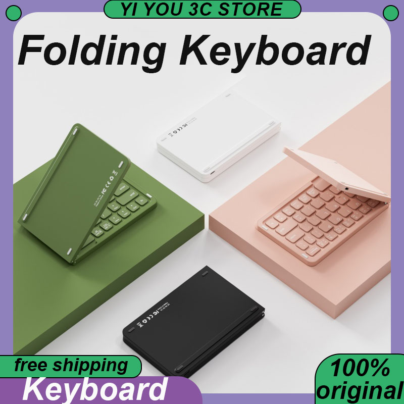 Faltbare bluetooth-tastatur in macaron-farbe, kabellose, tragbare Mini-bluetooth-tastatur mit langer akkulaufzeit, büro-tastatur für pc und Laptop