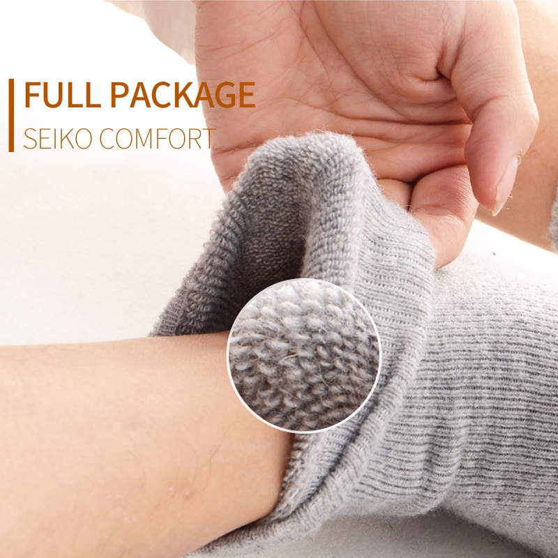 Mérinos-chaussettes chaudes et longues pour hommes, 4 paires, en laine épaisse, serviette à boucle en cachemire en peluche, robe douce en coton