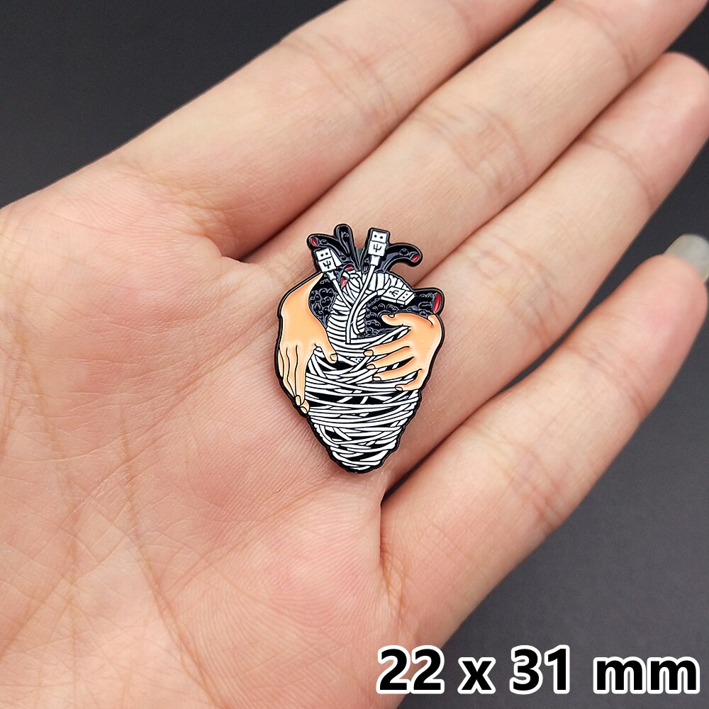 Broches de dibujos animados con corazón esmaltado, insignias, bolsos, alfiler de Metal, para amigos, joyería, broche, ropa artesanal, sombreros, mochila: 285