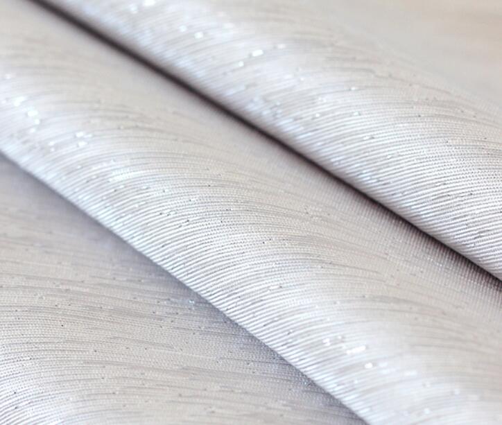 Métal clignotant poly coton tissu shantung soie mariée manteau chaussure sac rideau matériel 50 cm * 138 cm: white silver