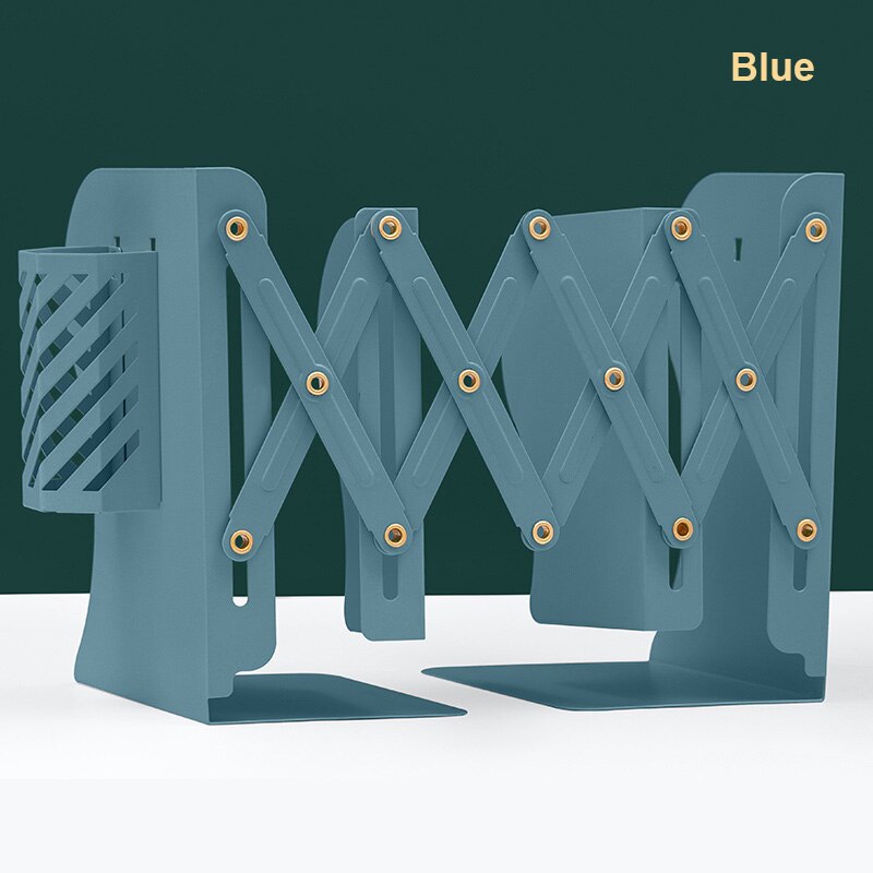 Support de rangement de livres rétractable pour étudiants, et pliable, pour papeterie de bureau et d'école: up blue(19.2x50cm)
