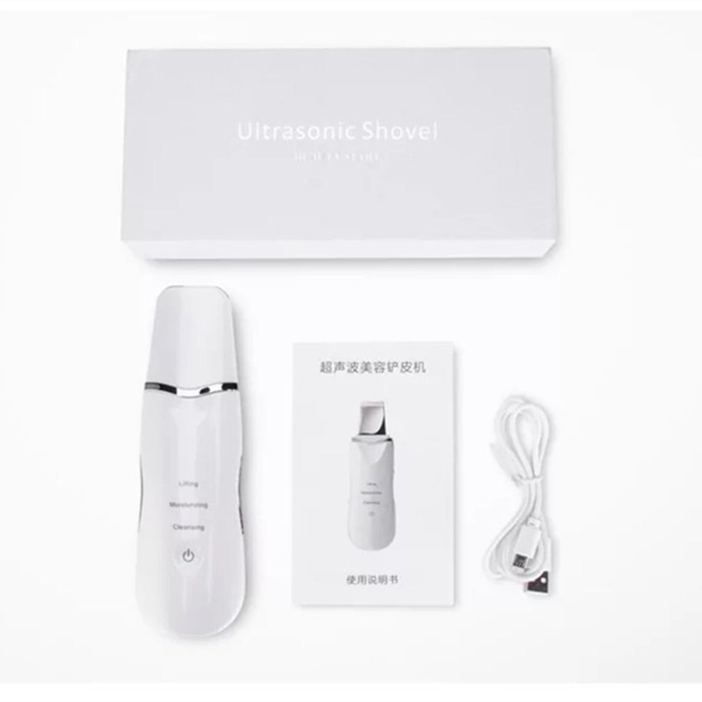CPJ001 Multifunctional Lcd Shovel Skin Machine Pore Cleaner Blackhead Instrument Ultrasonic Household Facial Beauty: White