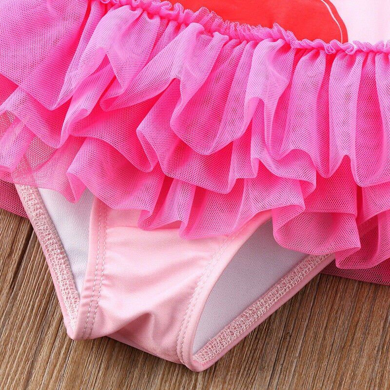 1-6y smålåve låve baby jente flamingo badedrakt tutu skjørt svømming heldress badetøy strandtøy badedrakt