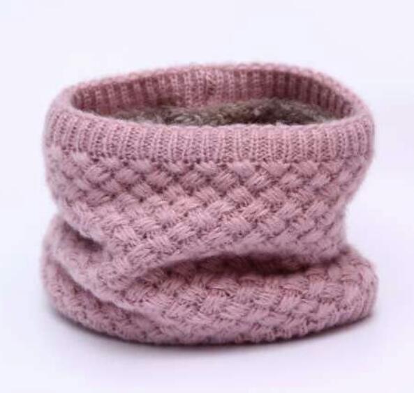 Winter Gebreide Unisex Sjaals Warme Kraag Bandana Acryl Solid Ring Sjaal Dikke Multifunctionele Naadloze Tubular HY127: Roze
