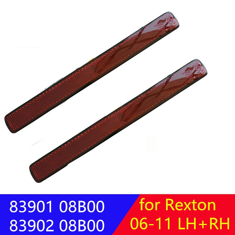 Reflector de parachoques trasero para coche Ssangyong Rexton Kyron 2006, 2007, , , , 11, 8390108B00, 8390208B00