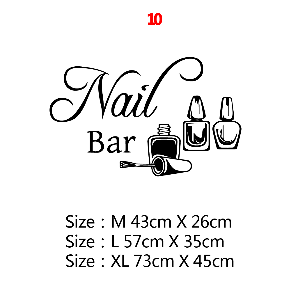Creatieve Muurtattoo Nail Salon Wall Art Stickers Vinyl Decals Voor Nail Salon Room Decor Sticker Vinyl Muurschildering Behang Poster: Klein / WHITE