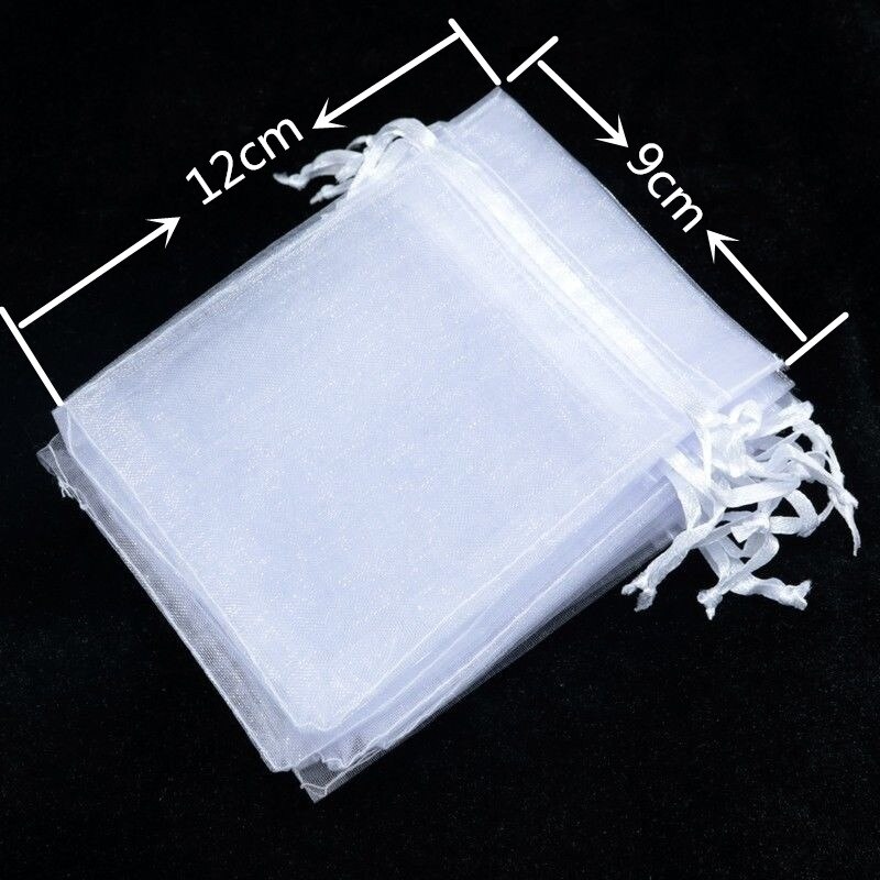 50pcs （9x12cm） Organza Bag Jewelry Packaging Candy Wedding Party Goodie Packing Favors Cake Sweets Pouches Bags