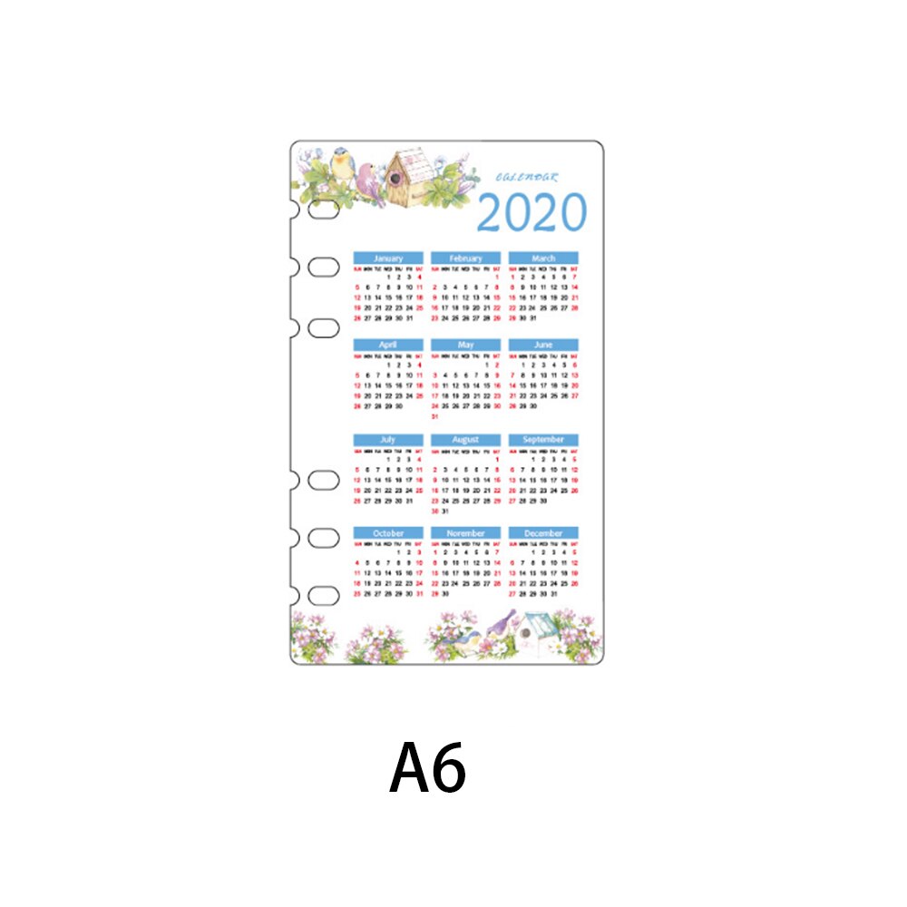 1 Pcs Jaar Kalender 6 Gaten Index Divider Dagboek Bindmiddel Wekelijkse Planner Notebooks A5 A6 Kantoor School Briefpapier Leveringen: Style1-A6