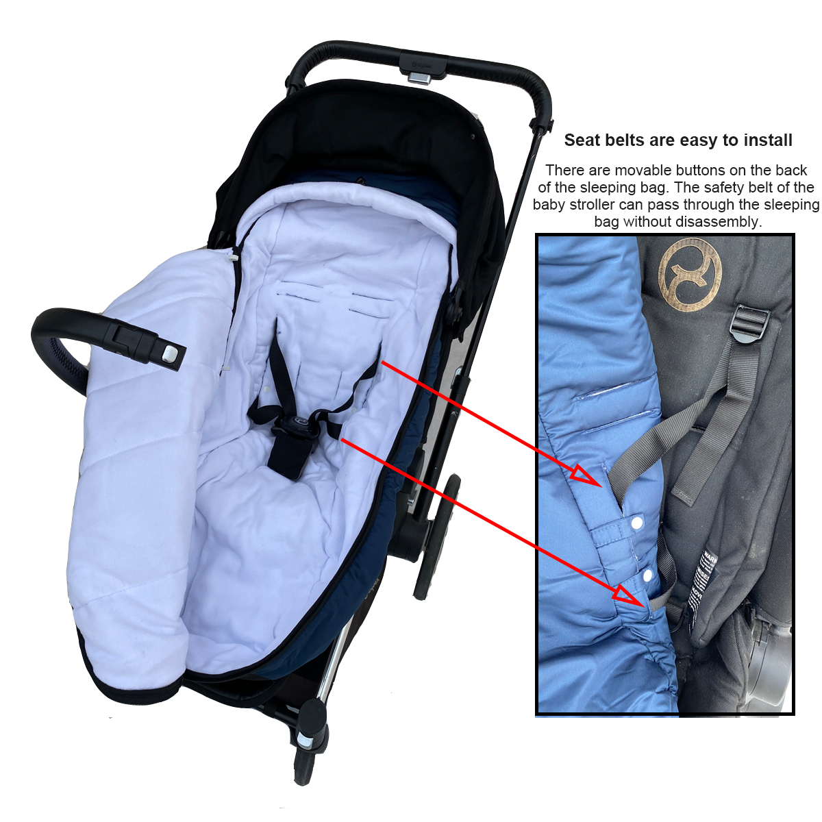Carrito de bebé para invierno Compatible con cochecitos Cybex Priam y Mios, accesorios universales para cochecito de bebé, calcetines cálidos