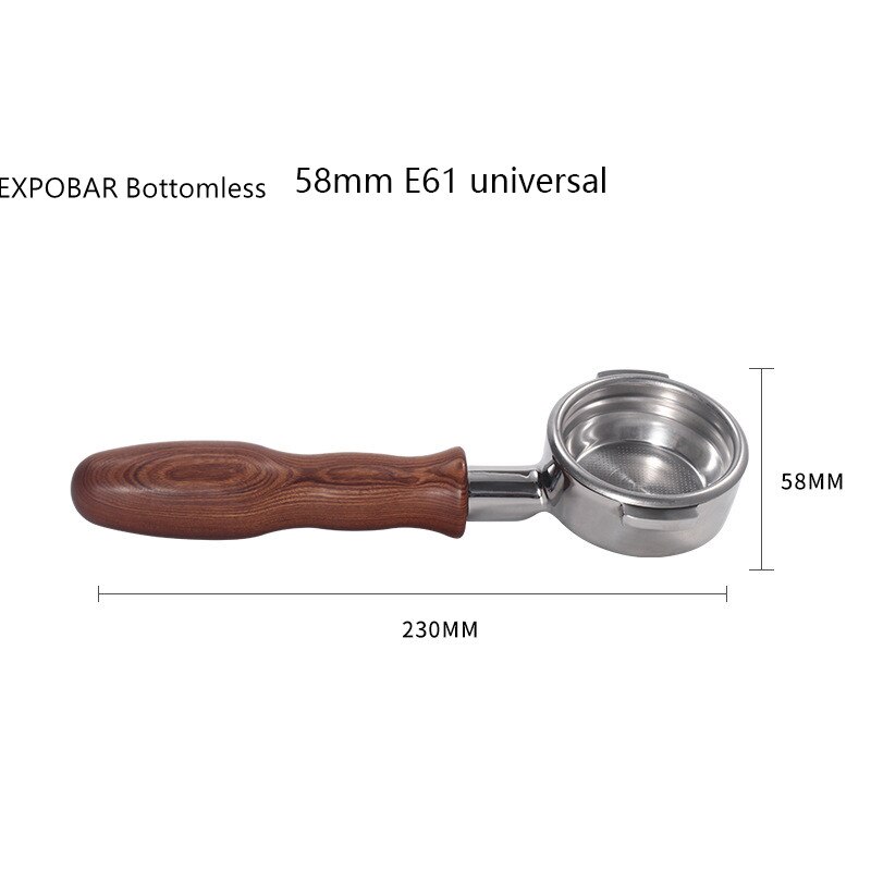 EXPOBAR – Machine à café E61, en bois massif, poignée sans fond, 58MM, universelle, en acajou: E61-D
