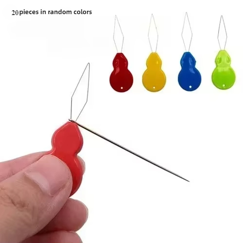Enhebrador de agujas, inserción de puntadas, máquina de coser de bolsillo Manual para el hogar, agujas de bucle de alambre de plástico, enhebrador de costura, herramientas de costura: Azul