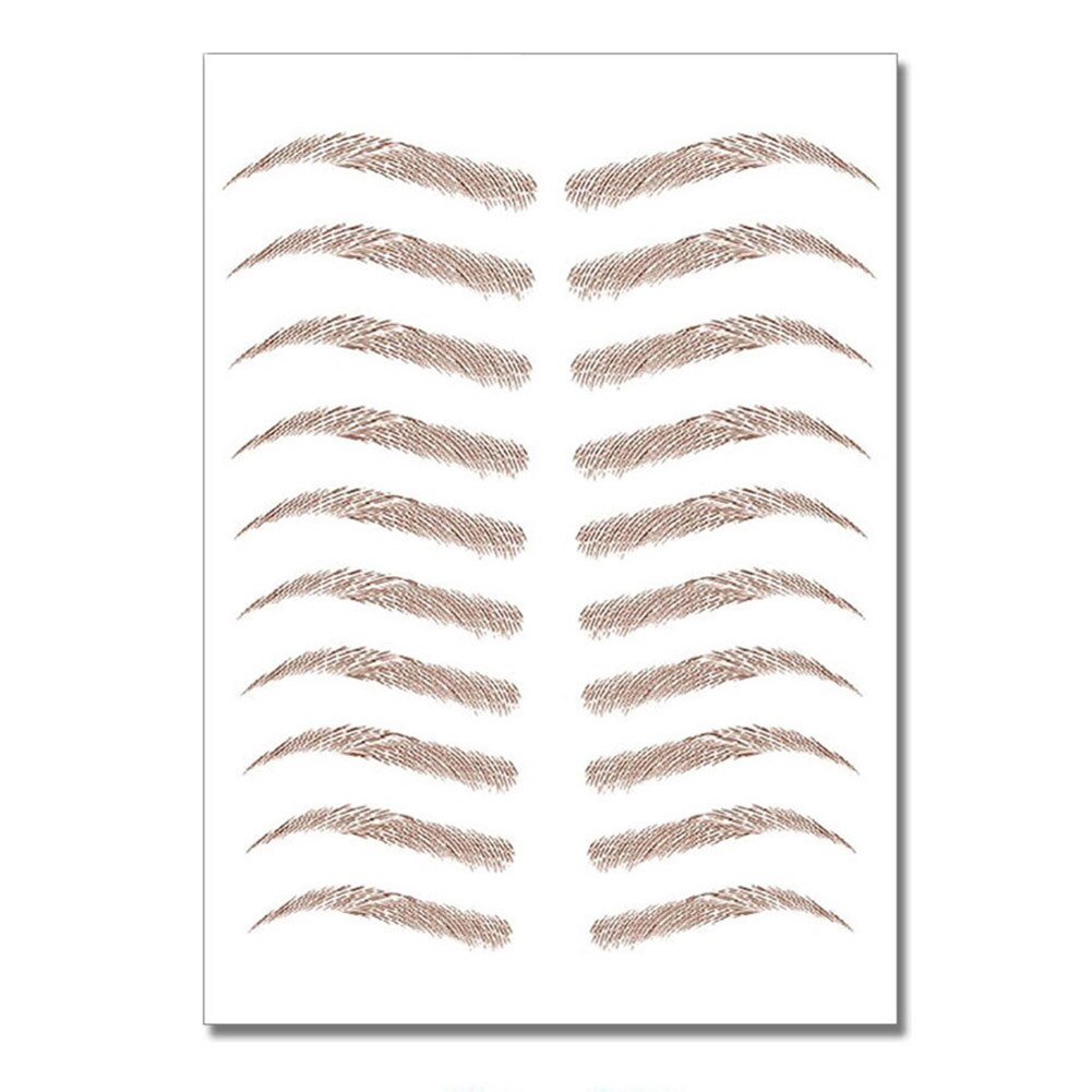 Women Men 6D Eyebrows Sticker Semi-Permanent Water Transfer Brow Makeup Decals Beauty Makeup Eyebrows Sticker: JD08	