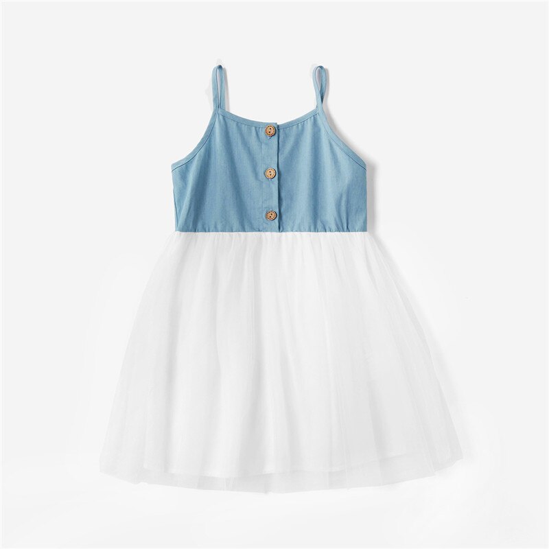 Mor datter blonde kjoler sommer familie tøj mor og datter kjole matchende familie outfits kjole til børn og kvinder