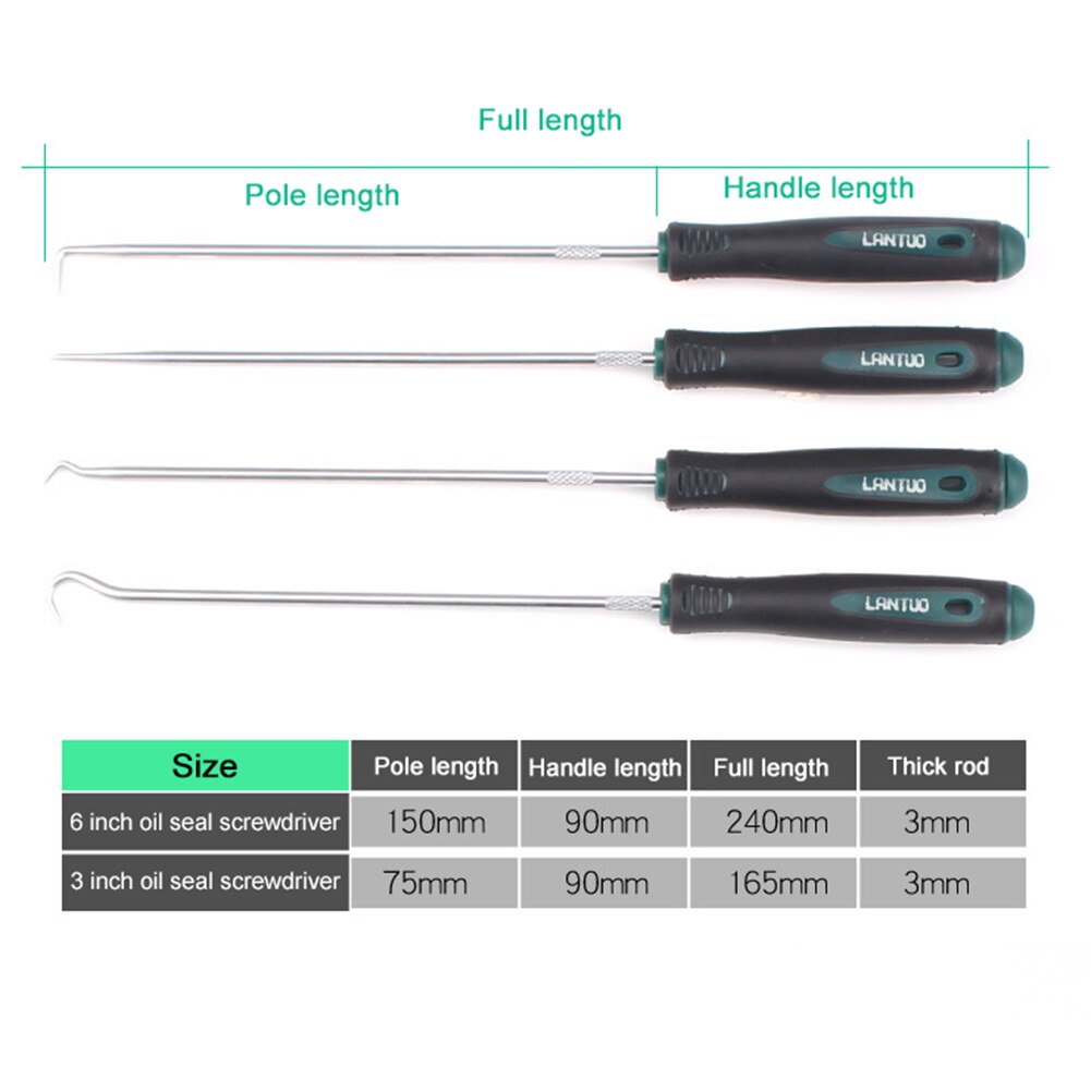 4pcs Pick Hook Set Durable Extra Long O-Ring and Seal Remover Craft Hobby Tool Color Randomly 1 set oil seal screwdriver