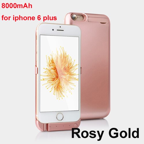 5000/8000 Mah Batterij Case Voor Iphone 6 S 6 S Power Bank Opladen Case Voor Iphone 6 6 S Plus Batterij Oplader Case Cover: Rosy for i6P i6SP