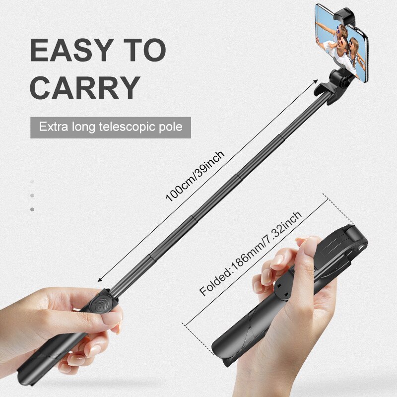 5 In 1 Selfie Stick Handheld Monopod Sluiter Opvouwbare Statief Met Licht Invullen Bluetooth-Compatibel Statief Voor Telefoon Ios android