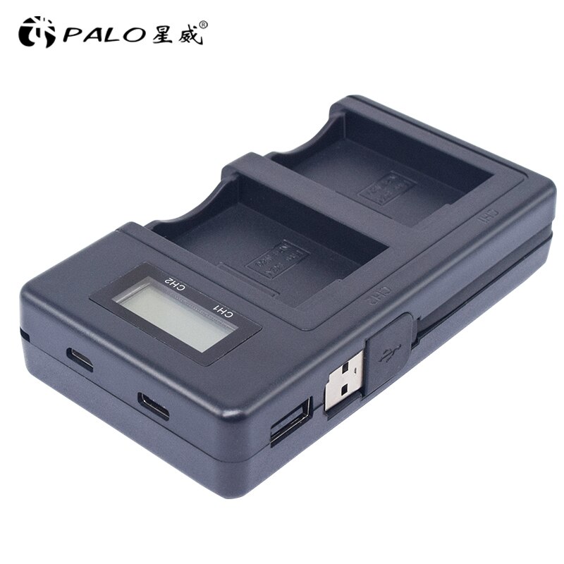 Palo carregador digital LP-E6 LP-E8 LP-E17 NP-FW50 EN-EL15 el15 display lcd vem com usb câmera bateria dupla slot carregador