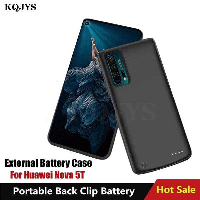 KQJYS-fundas para cargador de batería de 6500mAh, funda para Huawei Nova 5T, funda de carga externa, funda para batería Nova 5T