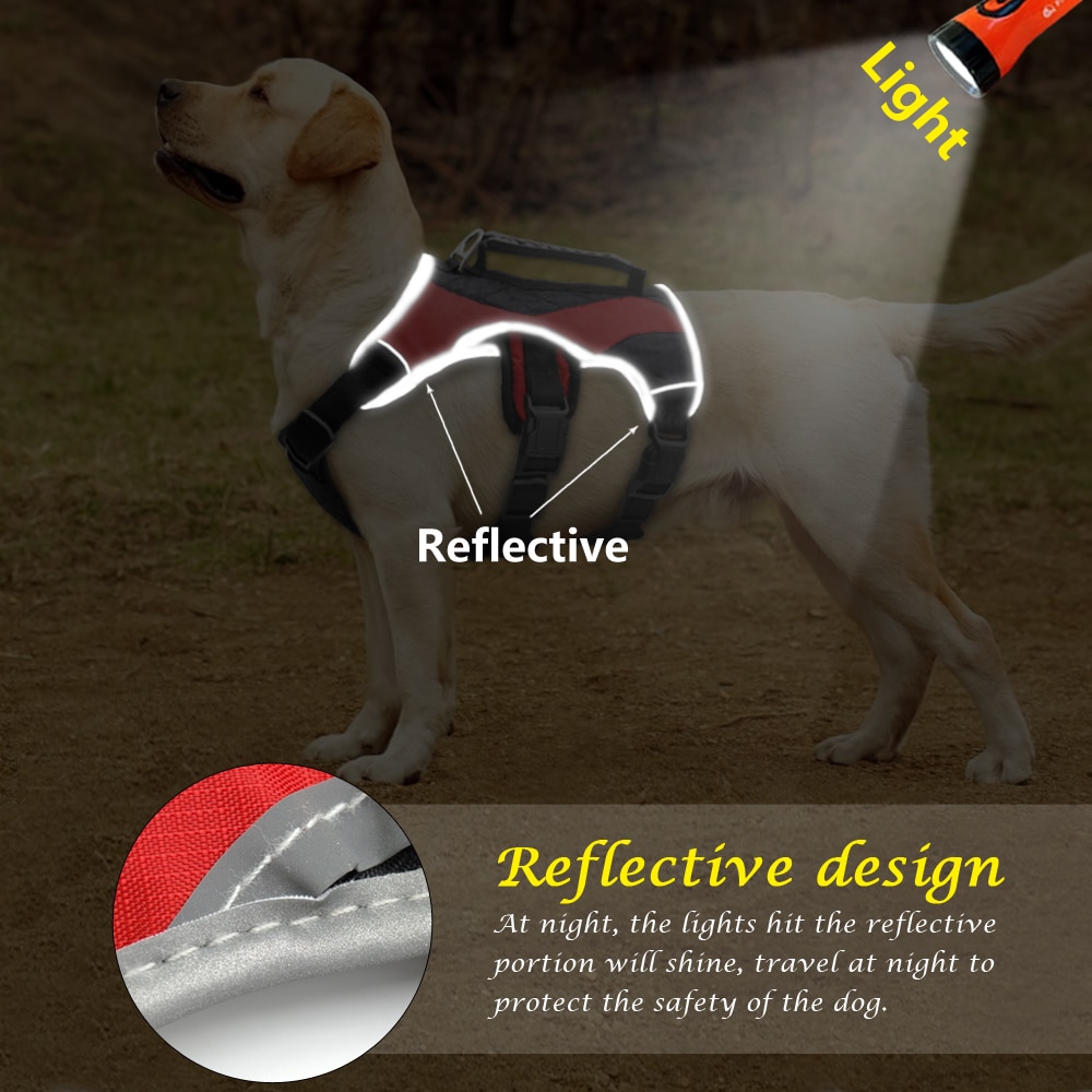 Reflecterende Harnas Hond Grote Honden Halter Harness Pet Mesh Vest Met Lift Quick Controle Handvat Voor Labrador Husky Lopen