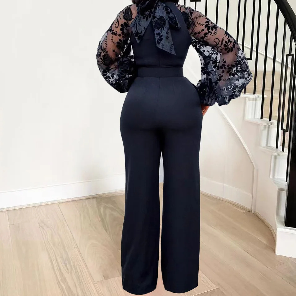Mesh jumpsuit kvinder hvide overalls fest blonde sparkedragter i bodysuit ét stykke langærmet sommer lange bukser  y2k forår arbejde