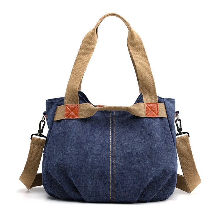13 kleuren Mode Vrouwen Canvas Handtassen Messenger Tassen Vrouwelijke schoudertassen Dames Crossbody Tote Bag Bolsas: Deep Blue