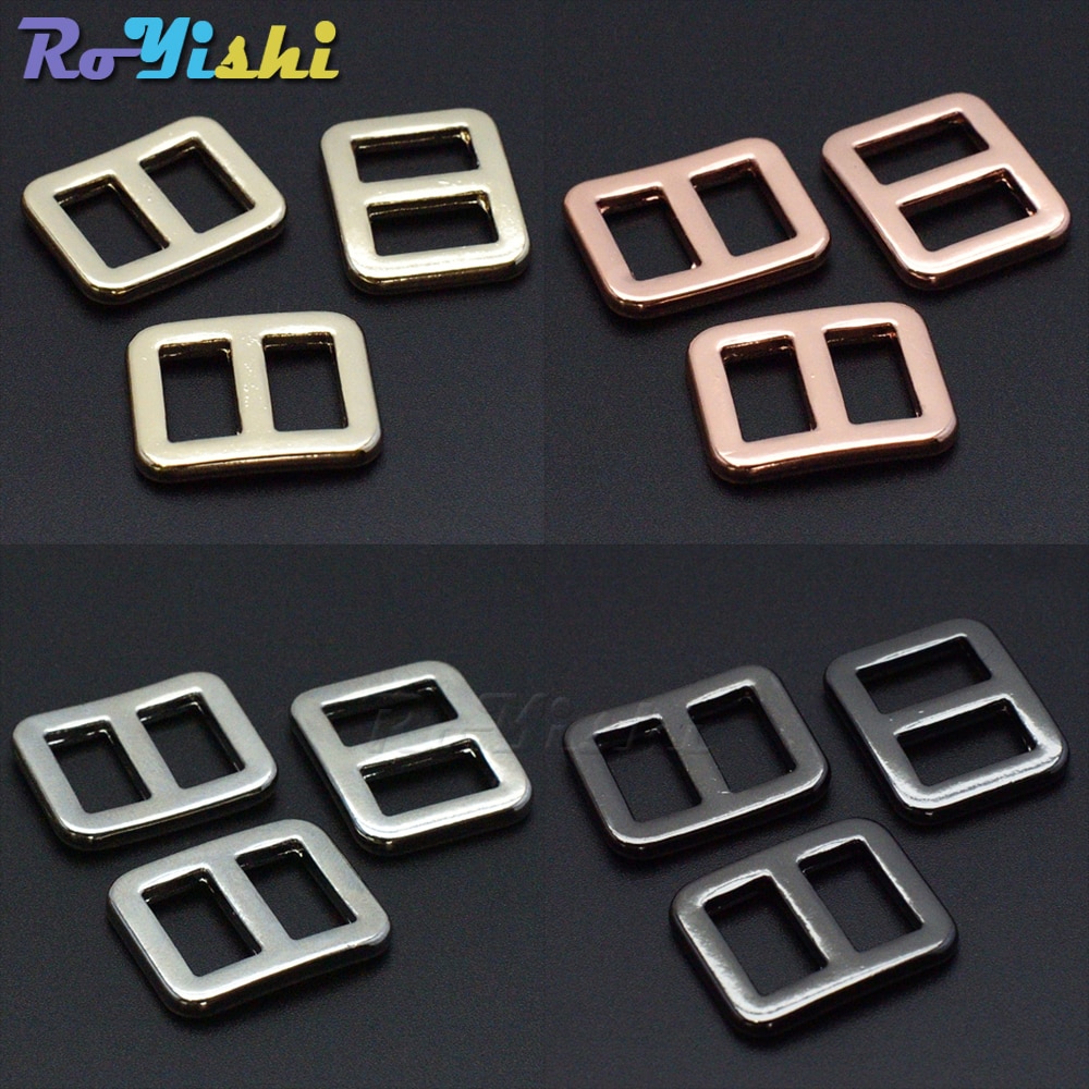 3/8" Metal Mix Colors Curve Tri-Glide Slider Adjustable Buckle for Bags Webbing 10mm