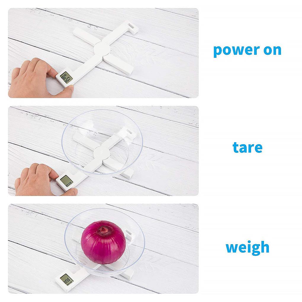 Kitchen Folding Scale Accurate Digital Food Measuring Weight Tool with LCD Display Portable Gadget