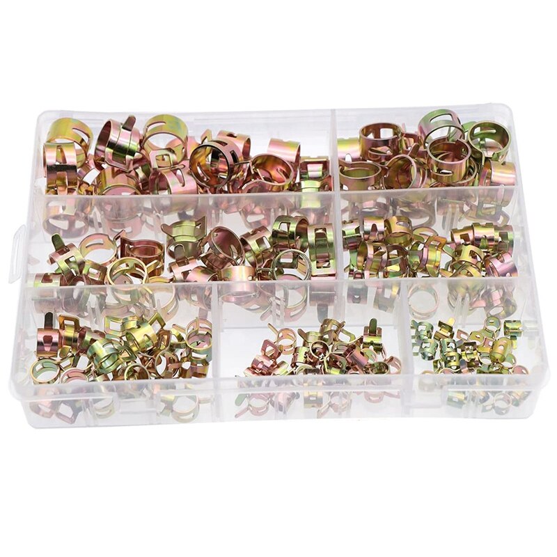 155Pcs 6-22mm Spring Clip Hose Water Pipe Air Tube Clamps Fastener Fuel Line Hose Water Pipe Air Tube Car Plumbing Tools