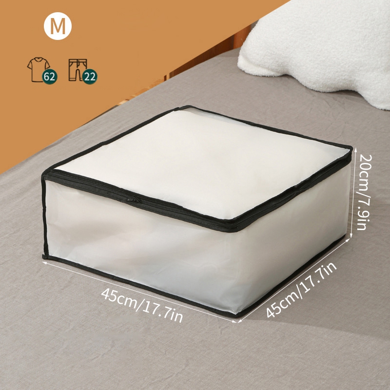 Waterproof Foldable Storage Bags Clothes Organizer Dustproof Bag Closet Organizer Quilt Storage Boxes Under Bed Sorting Bag Case: Clear