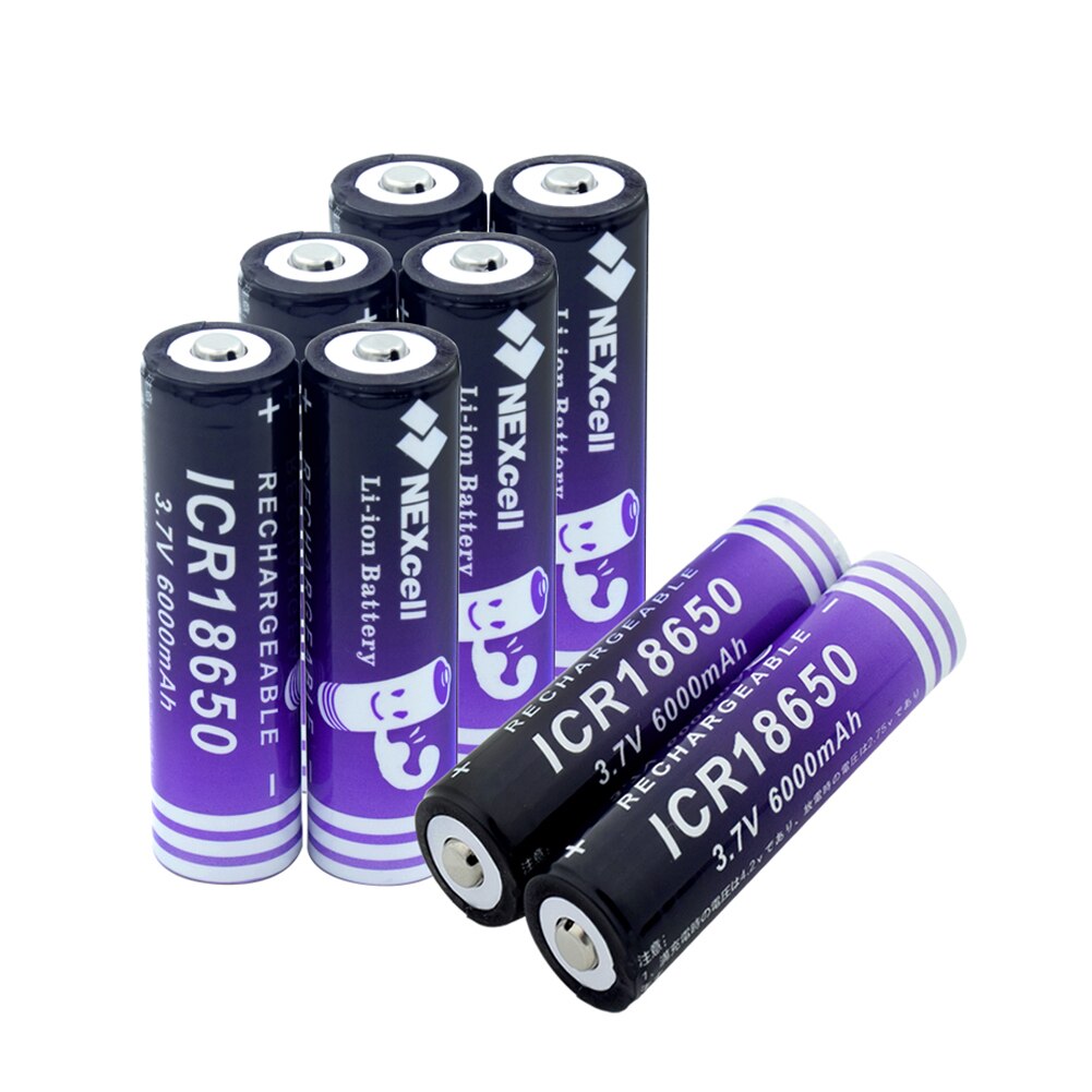 18650 batterie 3,7 V 6000mAh ICR 18650 wiederaufladbare liion Lithium-batterie für LED taschenlampe Mini Fan batery Li-Ion bateria: 8 Stücke