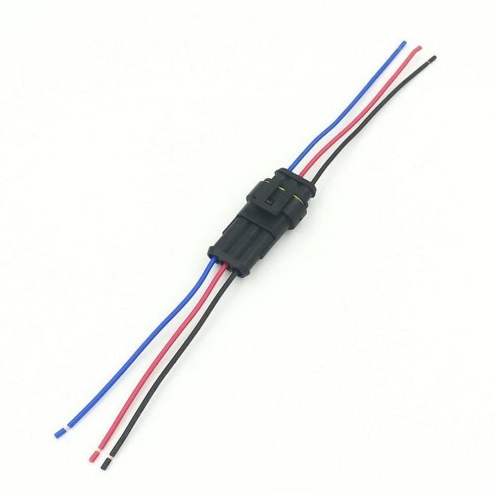3 Pin Way Car Waterproof Wire Connector Plug Auto Electrical Wire Connectors AWG Terminal Pack of 5