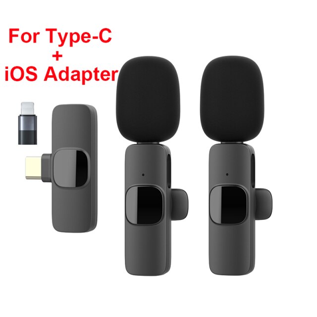 kabellos Revers Mikrofon Lavalier Knopfloch Bluetooth Mic Mini Pro Zelle Telefon Handy, Mobiltelefon Smartphone sehr klein Mikro binden klein Mikrofon: Dual Typ-C-IOS